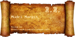 Mudri Margit névjegykártya